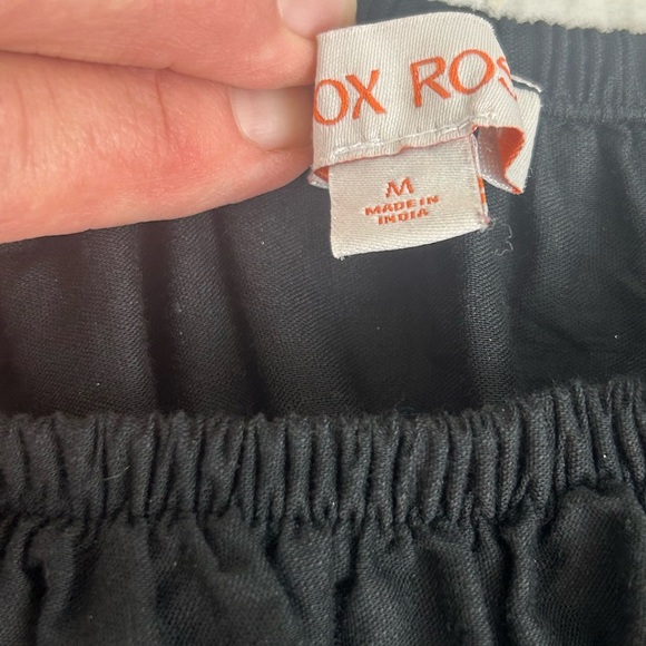 Knox Rose Womens SZ M Boho Black 3/4 Embroidered Puff Sleeve Ruffle Dress Summer - Picture 13 of 15